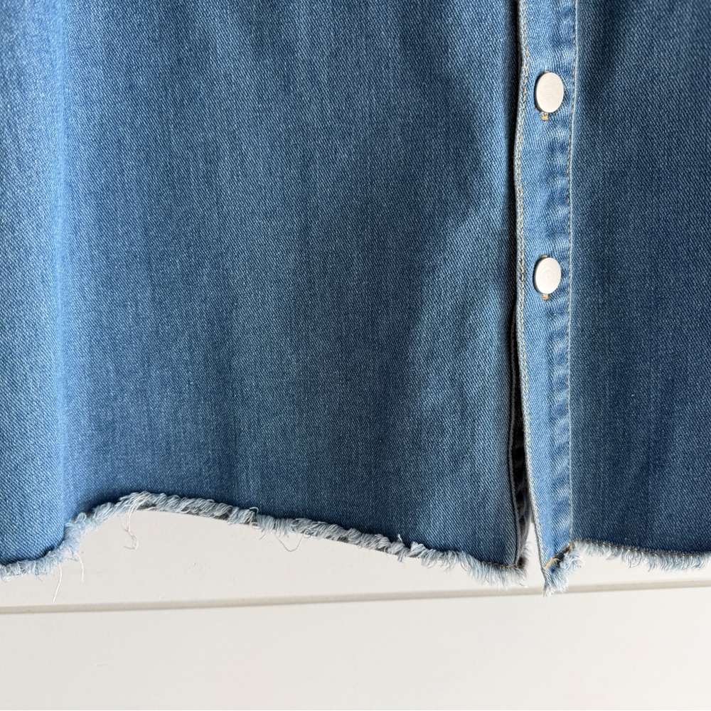 Allegra K Denim Button-Front Align Skirt, Size Large (10-12) - Picture 3 of 6